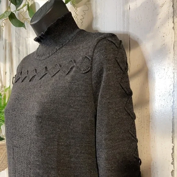 Hardy Amies Collection Gray Mock-neck Sweater Academia - Picture 3 of 11